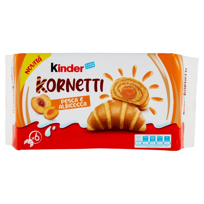 Kinder Kornetti Pesca e Albicocca - Őszibarack kornetti 252g