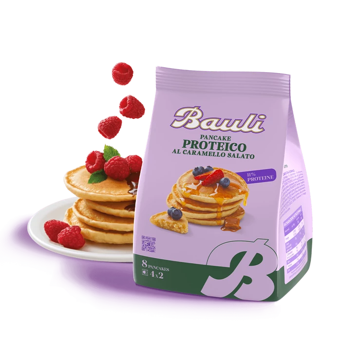 Bauli Pancakes proteico al caramello salato 4x50g - Sóskaramellás pancake 11% proteinnel