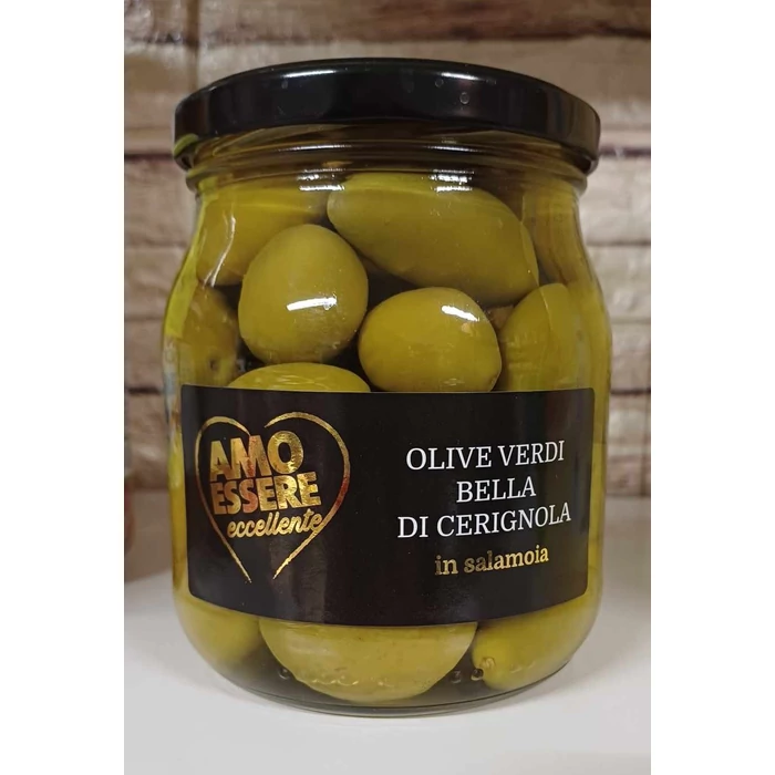 Amo Essere olive Verdi Bella di Cerignola - Óriás olivabogyó 330g