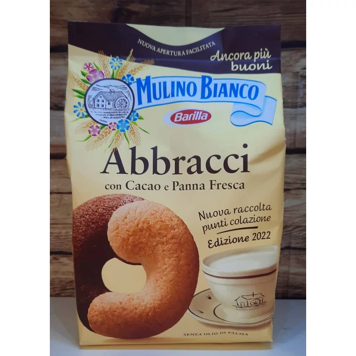 Mulino Bianco Abbracci - omlós keksz kakaóval és friss tejszínnel 350g