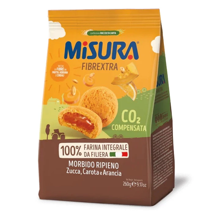 MISURA FIBRE EXTRA Biscotti Ripieni zucca, carota, arancia 260g