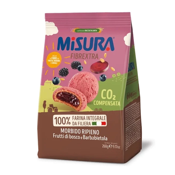 MISURA FIBRE EXTRA Biscotti Ripieni Frutti di Bosco e Barbabietola 260g