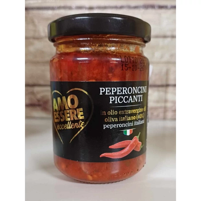 Amo Essere Peperoncini Piccanti - Olasz csípős paprika extra szűz olívaolajban 135g