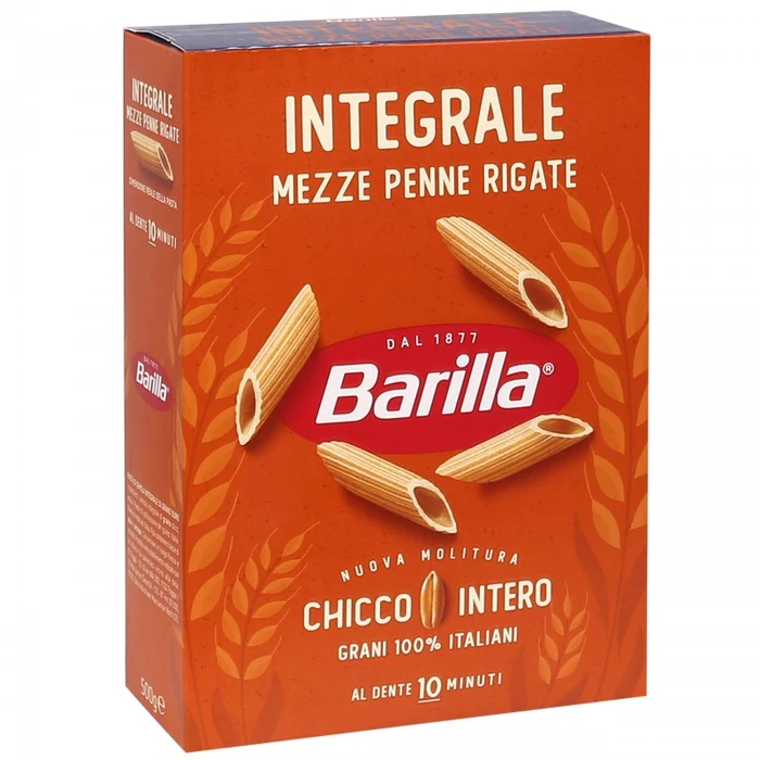 Barilla Penne Rigate Integrale - Teljeskiörlésű Penne Rigate tészta 500g