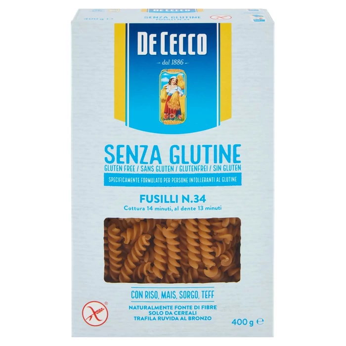 De Cecco Fusilli N.34 Senza Glutine - Gluténmentes fusilli tészta 400g
